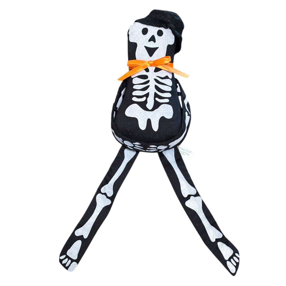 Vintage Overly Raker Halloween Decorations Skeleton Weighted Black White